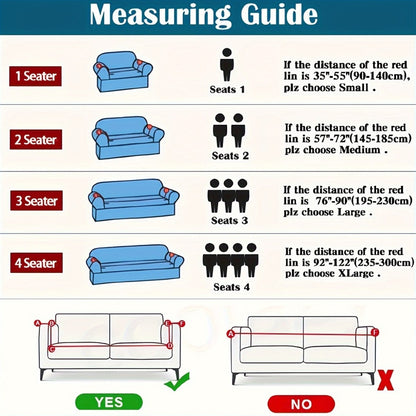 Printed Sofa Cover with Skirt Elastic Four Seasons Universal Furniture Protective Slipcover for Bedroom Office Living Room - 1 2 3 4 Seater Gray
