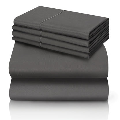 California King Sheet Set 6-Piece Breathable Cooling Bed Sheets Ultra-Soft Hotel Luxury Microfiber 18 Inch Deep Pocket Wrinkle Fade Resistant Flat Sheet Fitted Sheet 4 Pillowcases Multiple Colors