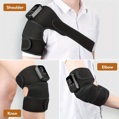 Heated Knee Massager with Heat and Vibration Massage – Wireless Portable Electric Knee Brace Wrap for Pain Relief, Arthritis, Joint Stiffness – 3-in-1 Shoulder Elbow Knee Heating Pad, Gift for Elderly