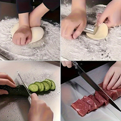 Stainless Steel Cutting Board Extra Large 304 Steel Anti-Slip L-Edge for Baking Kneading Dough BBQ Kitchen Chopping Board 3 Sizes