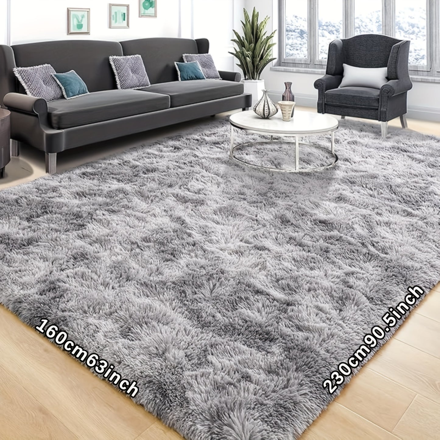 Tie Dye Plush Area Rug - Ultra Soft Thick Fluffy Durable Carpet for Living Room & Bedroom | Easy Care Portable Sofa & Coffee Table Floor Mat | Holiday Home Decor Gift Rug 63"x90" Multiple Colors