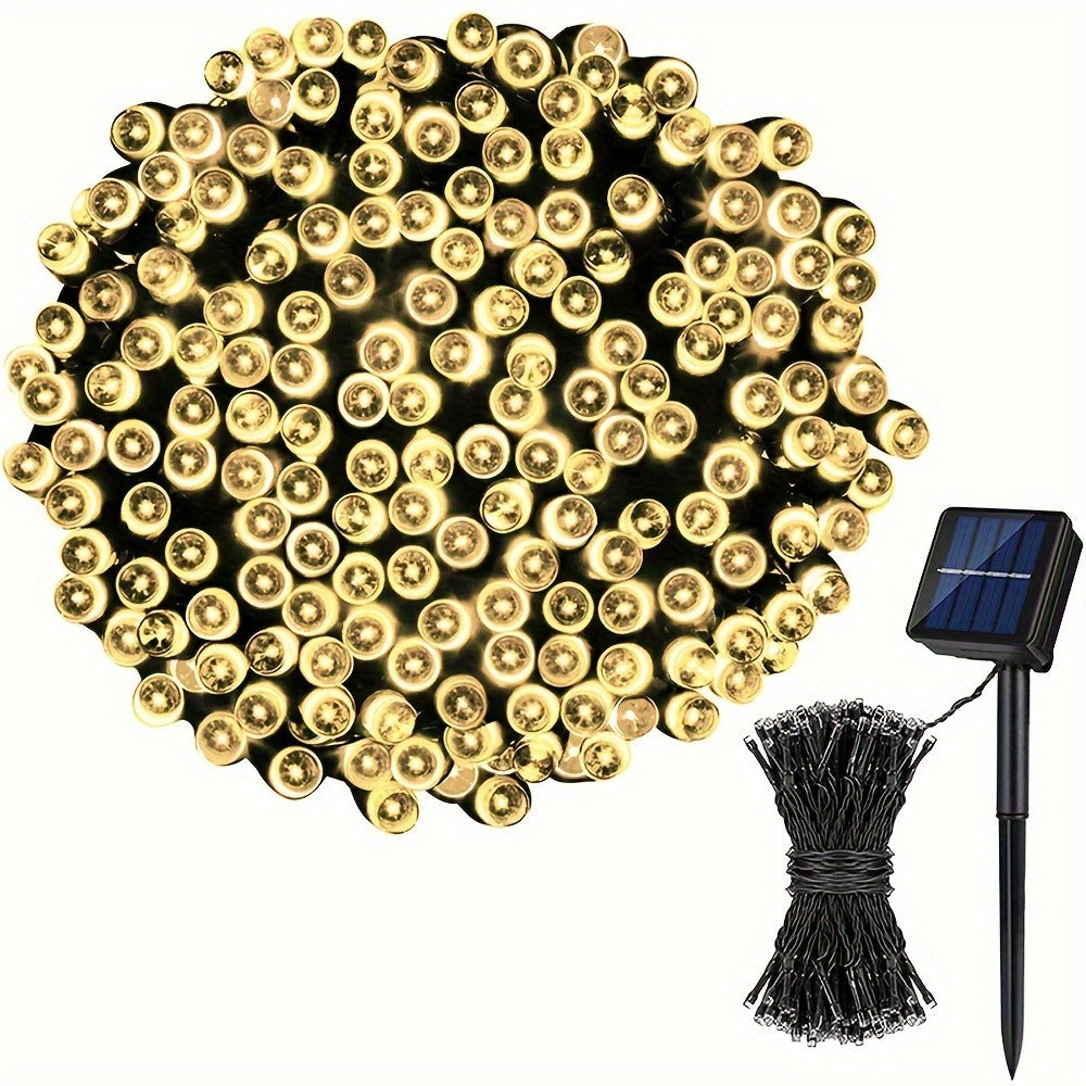 Solar LED Fairy String Lights IP65 Waterproof – 40FT or 80FT with 8 Lighting Modes for Independence Day, Christmas, Wedding, Garden & Yard – White, Warm White, Multi Color, Purple, Orange & Blue