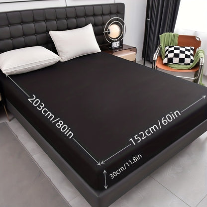 Waterproof Fitted Sheet Soft Breathable Mattress Cover Solid Color Deep Pocket Bed Sheet for Bedroom Guest Room Dorm Twin Full Queen King