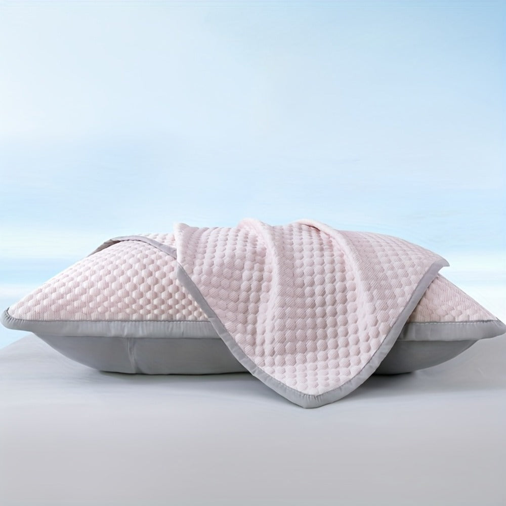 Cooling Pillow Cases 2-Pack 3D Ice Bean Texture – Soft Polyester Pillowcases for Summer | Machine Washable | Cool Sleep Bedroom Pillow Covers | 18.9" x 29.13" | No Insert