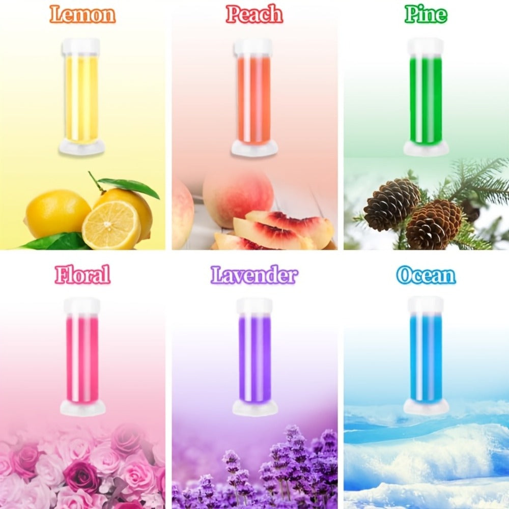 Toilet Cleaning Gel Stamp with Dispenser, Toilet Bowl Freshener & Cleaner Gel Stamps Prevent Scale & Toilet Ring, 6 Scents – Ocean, Lavender, Floral, Peach, Lemon, Pine – 4 Pcs or 8 Pcs Pack