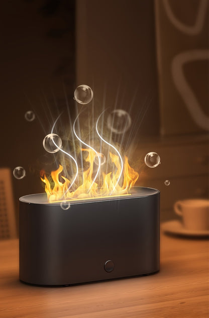 Flame Humidifier USB Mini - 7-Color Flame Atmosphere Light, Aromatherapy & Humidification 2-in-1, 3-Gear Mist Adjustable, Top Fill Design, Romantic Bedroom Decor Night Light, Christmas Gift