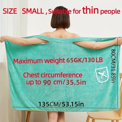 Wearable Bath Towel Wrap Coral Fleece Bow-Knot Strapless Bathrobe Quick Dry Absorbent 260GSM Soft Skin-Friendly Adult Shower Towel for Bathroom Beach Spa Light Purple Pink