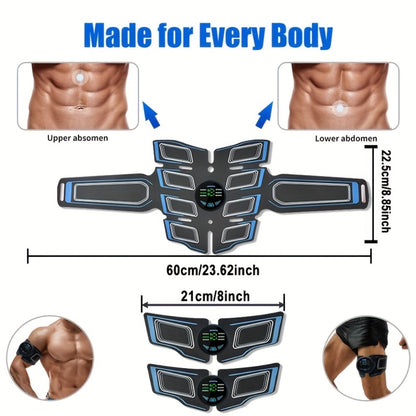 EMS Abs Stimulator Waist Belt Portable Abdominal Muscle Toner Electric Trainer Adjustable Modes Intensity for Abdomen Arms Legs Home Gym Fitness Equipment Gift