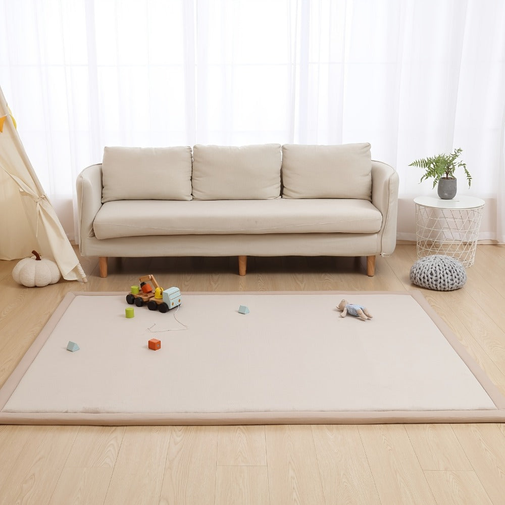Memory Foam Area Rug Tatami Mat Non-Slip Coral Velvet Floor Mat for Living Room Bedroom Kids Playroom Yoga — Multiple Sizes & Colors