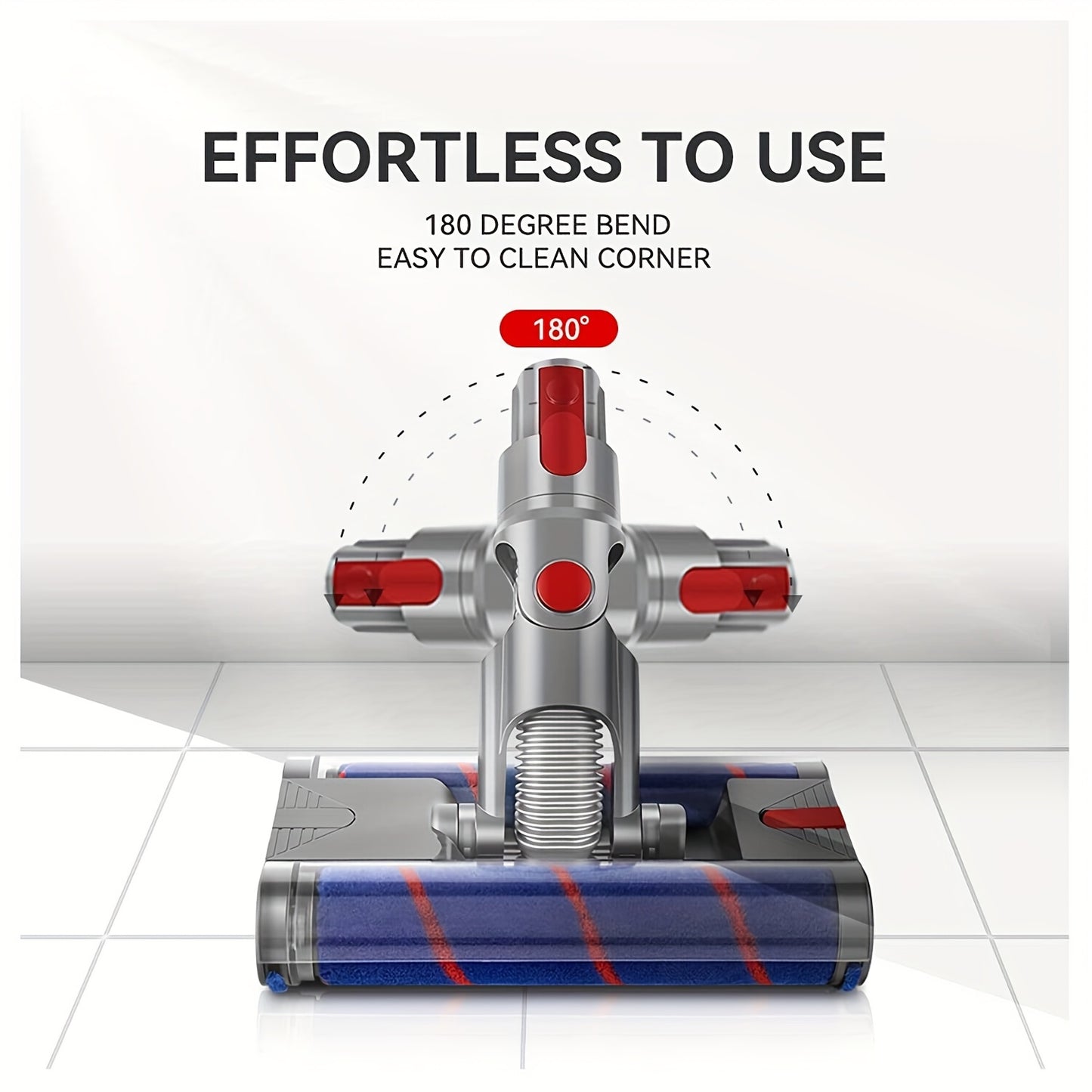 Dyson Replacement Brush Head Double Roller Compatible with V7 V8 V10 V11 V15 360° Swivel Hard Floor Vacuum Cleaner Attachment