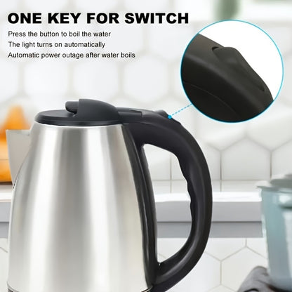 Electric Kettle Stainless Steel 2L Large Capacity 67.63oz with Auto Shut-Off, LED Indicator, BPA-Free Double Wall, Fast Boiling for Coffee & Tea – Black Hot Water Kettle for Home, Office & Dorm