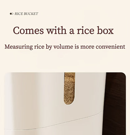 Airtight Rice Container with Measuring Cup | Large Capacity Moisture-Proof Rice Dispenser for Rice, Grains, Flour, Pet Food – BPA-Free Kitchen Food Storage