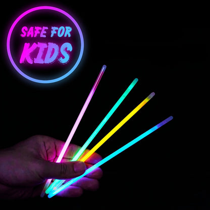 Glow Sticks Bulk 300 Pack 8 Inch Glow in the Dark Party Favors with Bracelet Connectors 7 Colors 6-Hour Glow for Halloween Christmas New Year Easter Birthday Pool Party Neon Party Supplies