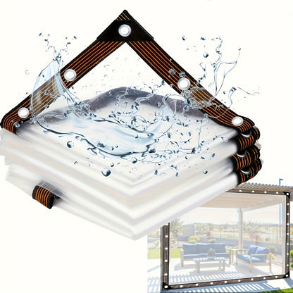 Clear Waterproof Tarp Heavy Duty Thickened Outdoor Cover with Sealed Edges, Transparent Rain Tarp for Patio, Porch Awning, Chicken Coop, Camping & Greenhouse, Multiple Sizes Available