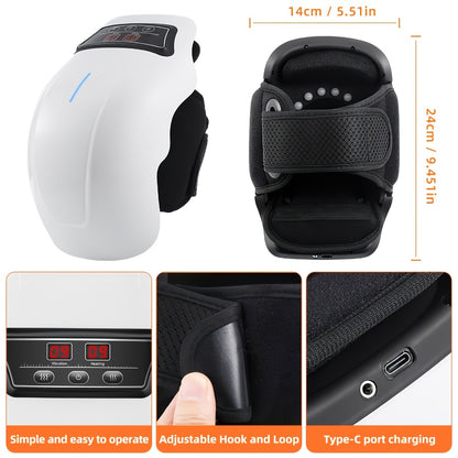 Knee Massager with Heat - 9 Heating Modes & 9 Vibration Speeds, Cordless Electric Knee Brace Massager with Adjustable Straps for Joint Pain Relief, Arthritis, Muscle Recovery, Gift for Mom Dad