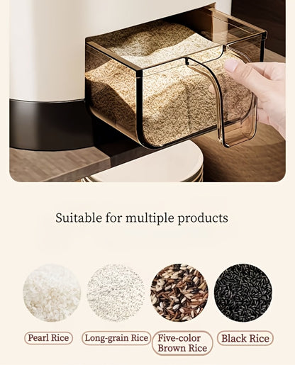 Airtight Rice Container with Measuring Cup | Large Capacity Moisture-Proof Rice Dispenser for Rice, Grains, Flour, Pet Food – BPA-Free Kitchen Food Storage