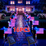 16 National Flag Ground Stake Lights