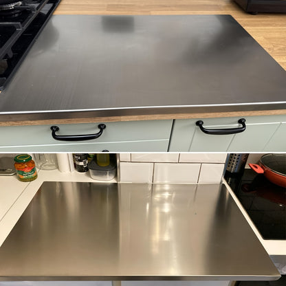 Stainless Steel Cutting Board Extra Large 27.5"×19.7" Double-Sided 304 Steel Board for Home & Commercial Kitchen - Countertop Protector Breadboard Easy Clean Durable