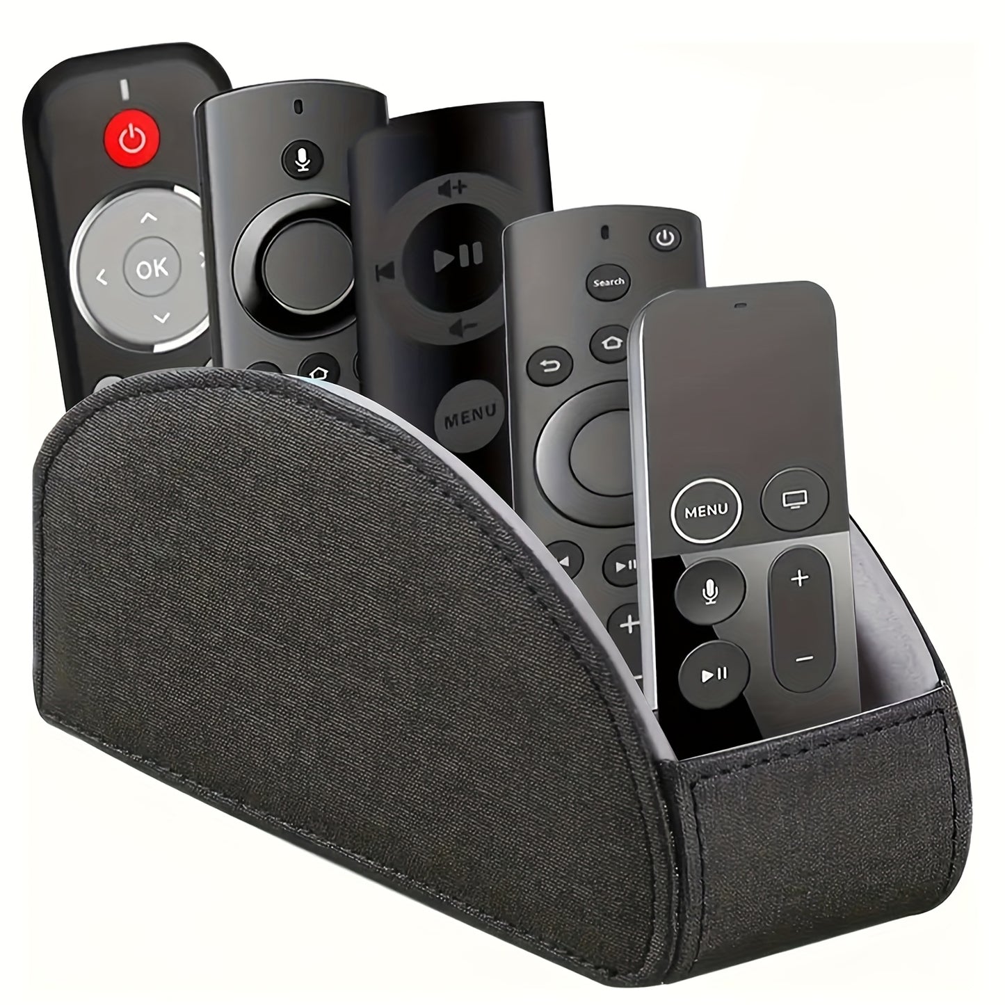 Faux Leather Desktop Organizer 5 Compartments – Multifunctional Remote Control Holder Caddy, Pen Holder Storage Box for Remote Controls, Pens, Eyeglasses, Makeup Brushes & Office Stationery, 10 Styles