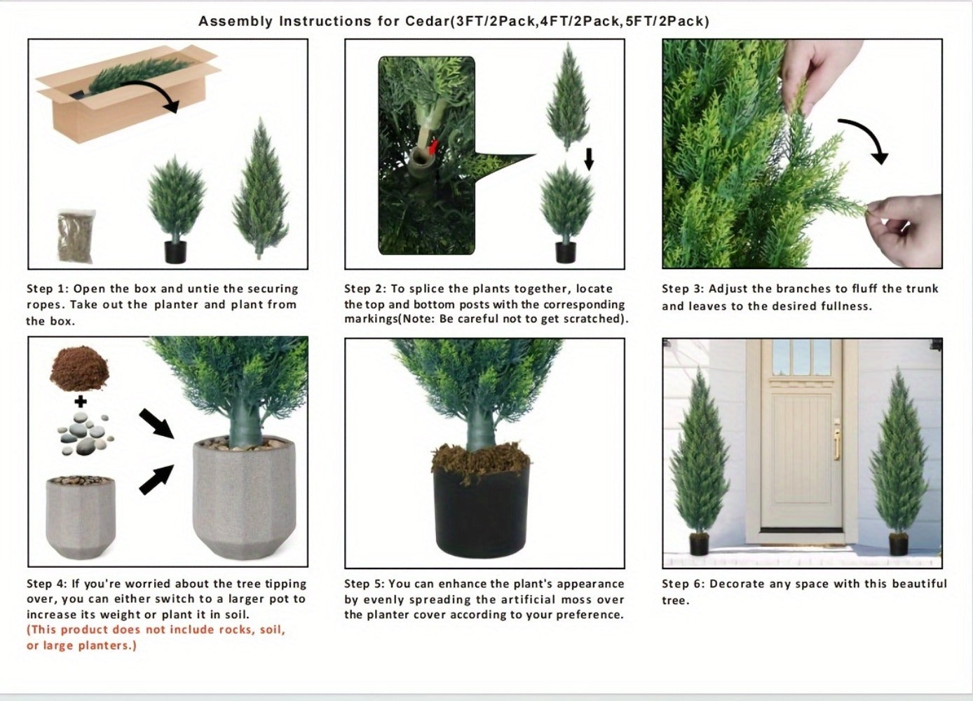 Artificial Cedar Topiary Tree UV Resistant – Potted Fake Cypress Tree for Front Porch, Entryway & Living Room – Evergreen Faux Cedar Plant for Indoor Outdoor Home Decor, Yard & Garden – 2FT 3FT 1 or 2 Pack