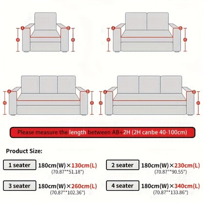 Chenille Jacquard Sofa Cover 300GSM - Pet Friendly Non-Slip Machine Washable All-Season Couch Slipcover for 1 2 3 4 Seater Living Room Bedroom Office, 2 Colors