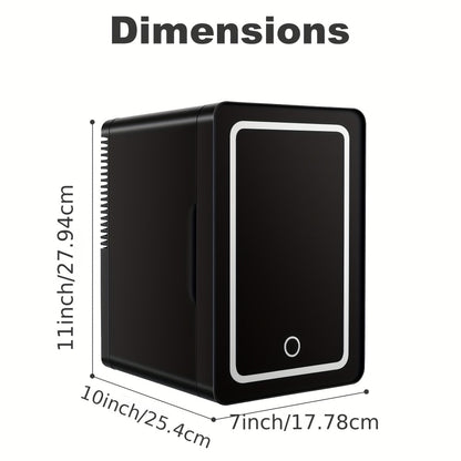 Mini Fridge 1.59 Gal 9-Can - AC/DC Portable Cooler & Heater, Silent Thermoelectric Refrigerator for Skincare, Drinks & Cosmetics, Bedroom, Office, Dorm, Desk, Car & Travel