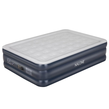 Air Mattress with Built-In Pump – 18'' Self-Inflating Portable Air Bed for Home, Camping & Travel, Twin Full Queen, Includes Carry Bag