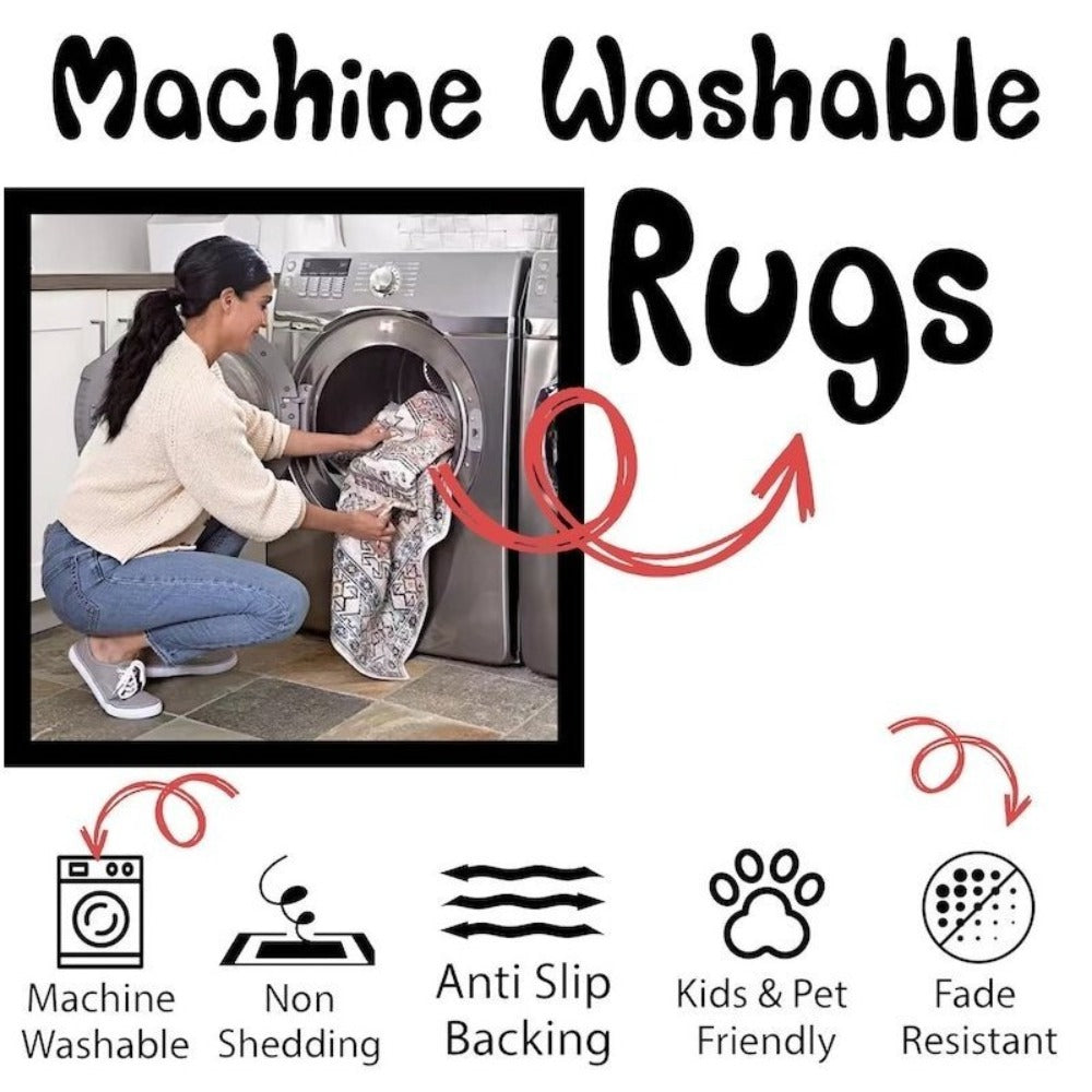 Kids Play Rug 4x6ft Race Track & Hopscotch Game | Washable Children Carpet | Colorful Train Design | Playroom Classroom Bedroom Rug | Digital Print Kids Area Rug 120x180cm