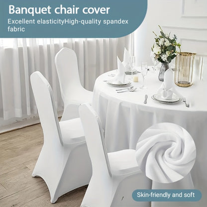 Spandex Chair Covers Bulk, Elastic Stretch Universal Fit Banquet Chair Protectors — Machine Washable Wedding Chair Covers for Weddings, Parties, Banquets & Events | Black & White | 30-150 Pack
