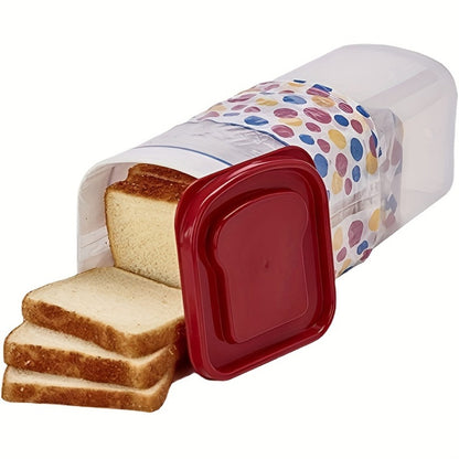 Leak Proof Plastic Food Storage Container with Flip Top Lid – Airtight Sealing Box for Bread, Toast, Fruits & Vegetables, Rectangle Kitchen Organizer