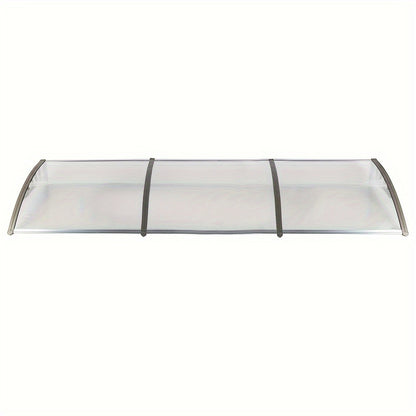 Door Window Awning Canopy 120x38 Inch Polycarbonate Rain Sun UV Snow Shield with Aluminum Bracket Easy Install Outdoor Porch Patio Entrance Shelter