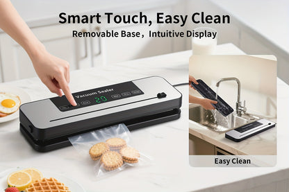 Vacuum Sealer Machine 6-in-1 Automatic Food Sealer 65Kpa Powerful Suction with Bags Cutter & Hose – Sous Vide Compatible Food Storage Vacuum Sealer for Dry & Moist Foods