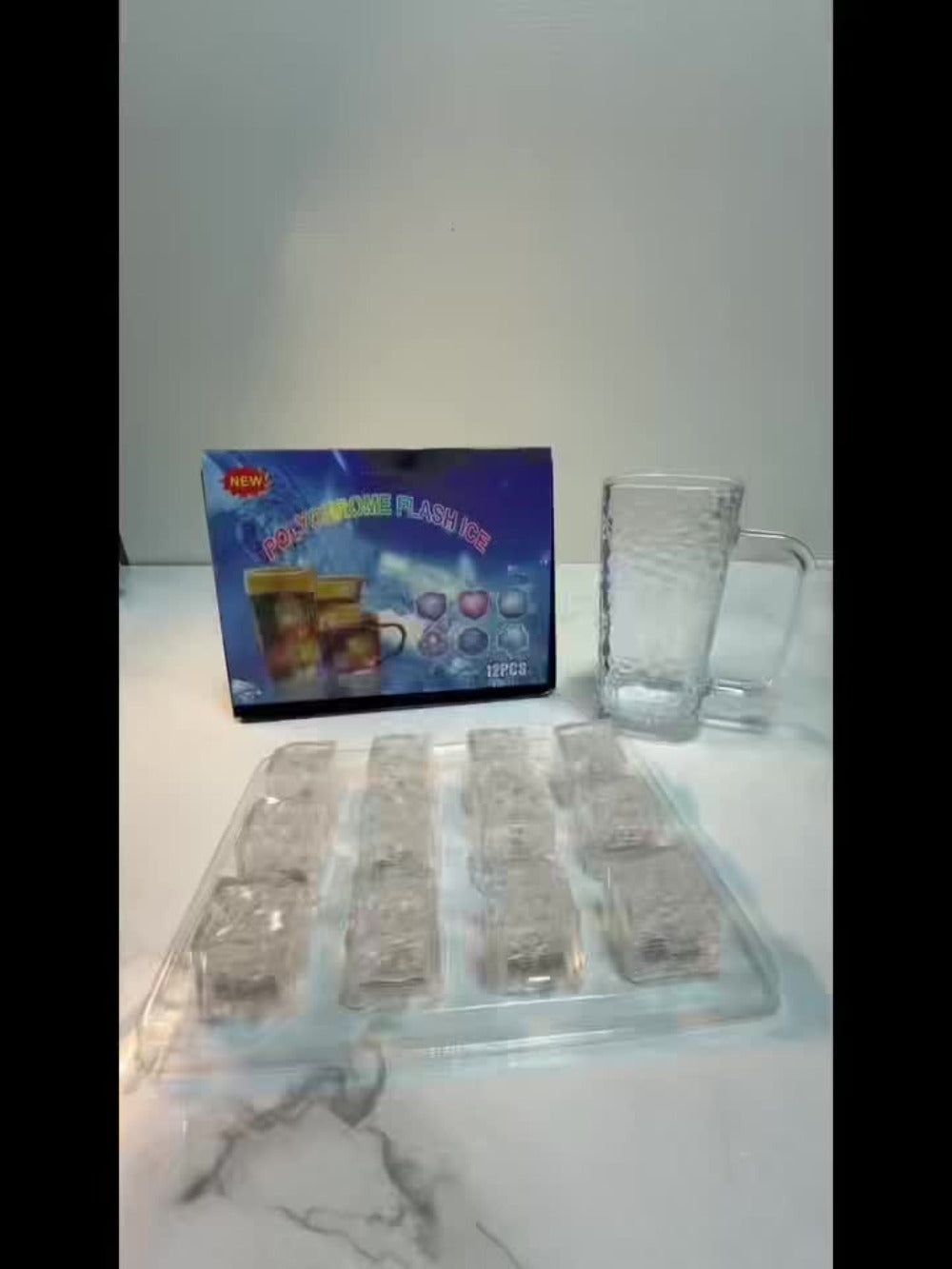 LED Ice Cube Lights Reusable Mixed Color, Flashing Sensory Light-Up Ice Cubes for Bar, Party & Wedding Decoration — Bulk Set of 24 or 48 | Eco-Friendly Promotional Event Lights