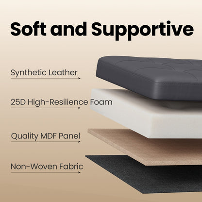 Storage Ottoman with Flip Top Lid 660lbs – Foldable Faux Leather Chest Stool, 30" Wide Extra Seating & Blanket Storage for Entryway, Living Room & Bedroom