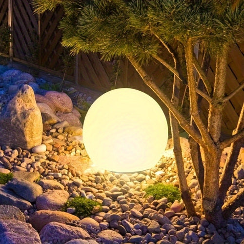 Solar Globe Lights Outdoor 8 Inch RGB Color Changing 16 Colors Remote Control Waterproof Garden Ball Light for Patio Yard Lawn Pool Pathway Party Decor