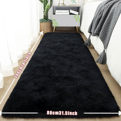 Tie-Dye Plush Fluffy Mat Absorbent Non-Slip – Luxury Soft Bathroom Rug for Living Room & Bedroom, Modern Home Decor Floor Mat, 31.5x78.7 in – Light Grey, Dark Gray, Light Pink, Black
