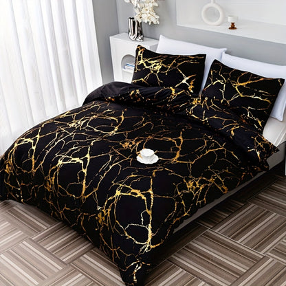 Duvet Cover Set 3 Piece Soft Bronzing Texture Bedding Set with Duvet Cover and 2 Pillowcases for Home Dormitory All Season Twin Full Queen King