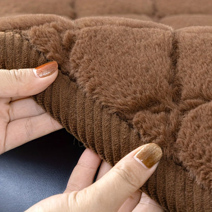 Sofa Cover Faux Rabbit Fur Plush Couch Slipcover - Thick Soft Non-Slip Pet Friendly Machine Washable Sofa Cushion Cover for Living Room Bedroom Office