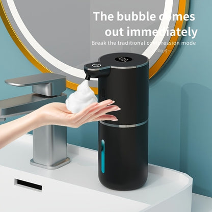 Automatic Sensor Soap Dispenser Foam Type 6 Gear Digital Display - Rechargeable Touchless Large Capacity Countertop or Wall Mount | Black White | Kitchen Bathroom Restroom Hands Free