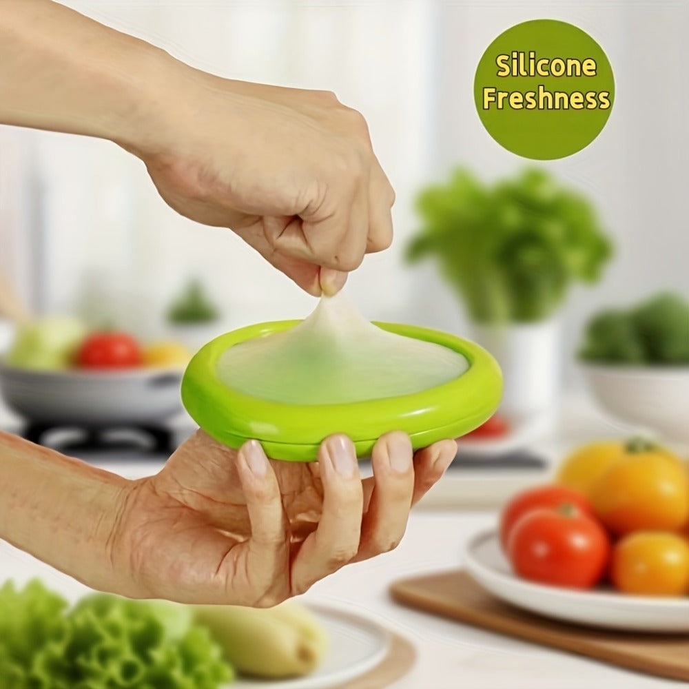Silicone Food Storage Container Set – Reusable Produce Saver for Avocado, Onion, Tomato, Lemon, Garlic & Potato – Fridge-Safe Vegetable & Fruit Preservation Boxes, Reduce Food Waste