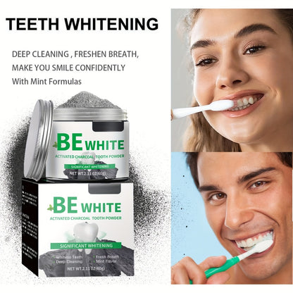 Bamboo Charcoal Tooth Powder 30g Whitening Teeth Powder with Mint Extract Stain Removal Fresh Breath Deep Cleansing Natural Activated Charcoal Toothpowder for Whiter Teeth Daily Oral Care