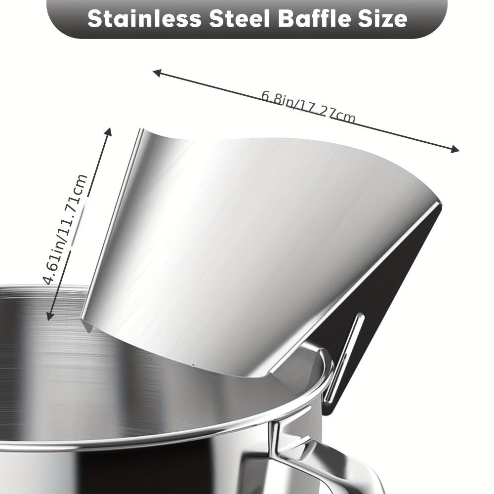 Stand Mixer Pouring Chute Stainless Steel – Dishwasher Safe Pouring Shield for KitchenAid Tilt-Head & Bowl-Lift Models, 1-Pack or 2-Pack Baking Accessory, Durable & Splash-Proof