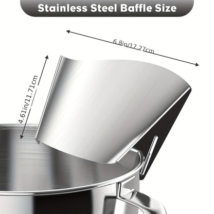 Stand Mixer Pouring Chute Stainless Steel – Dishwasher Safe Pouring Shield for KitchenAid Tilt-Head & Bowl-Lift Models, 1-Pack or 2-Pack Baking Accessory, Durable & Splash-Proof