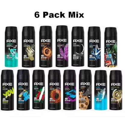 Axe Body Spray 6-Pack Variety Set 150ml Men's Fragrance Bundle - Long Lasting Bold Scents Deodorant Spray for Men Gym Travel Daily Use 5 fl oz Each