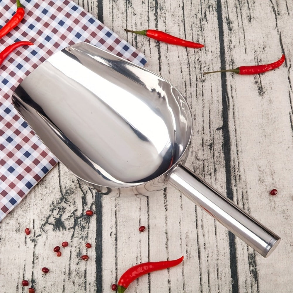 Stainless Steel Ice Spoon Set 4pcs 3oz Versatile Serving Spoon for Ice, Sugar, Beans & Rice – Kitchen Bar Tool for Parties, Weddings & Pet Food