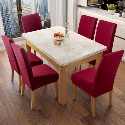 Silky Fiber Elastic Dining Chair Covers Set | Stretch Milk Fiber Slipcover, All-in-One Furniture Protector for Kitchen Wedding Office Hotel Living Room, 4pcs or 6pcs, 8 Colors