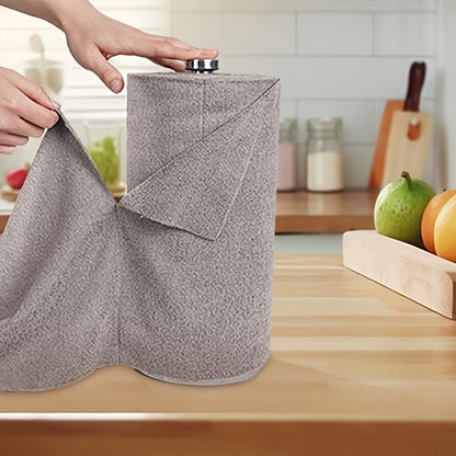 Microfiber Cleaning Cloths Reusable Paper Towel Roll Replacement – Washable Absorbent Tear-Away Dishcloths for Kitchen, Bathroom & Car | Eco-Friendly Rags 50 or 100 Pack, 12x12 Inch