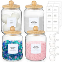 4-Pack Bamboo Top Glass Canister