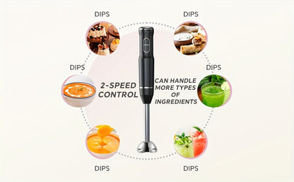 Immersion Blender 400W Handheld Stick Mixer with 2 Speeds & Turbo Mode 304 Stainless Steel Blades – Corded Hand Blender with Detachable Base for Soup Smoothie Puree Baby Food