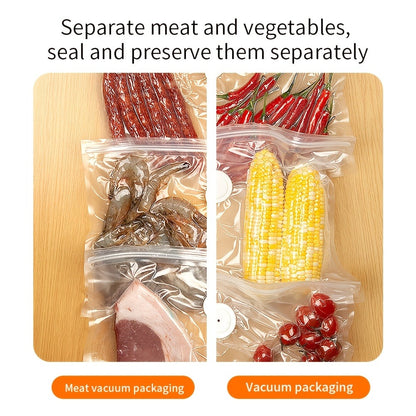 Vacuum Sealer Machine with 10 Reusable Bags – Handheld Food Vacuum Sealer Kit, BPA-Free Seal Bags, Portable Meal Saver for Sous Vide & Freezer Storage